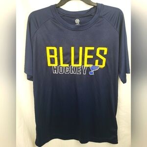 NHL St.Louis BLUES Hockey Navy Tshirt Sz L 42-46